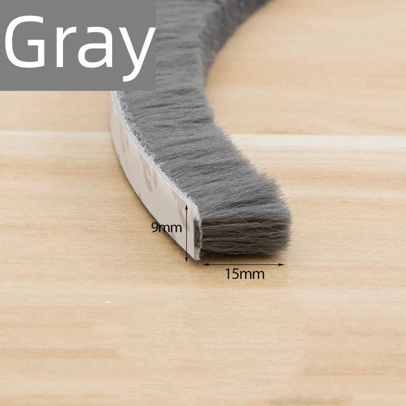 10M Brush Strip Self Adhesive Door Window Sealing Strip Door Window Windproof Dust Sound Insulation Strip Gasket Home