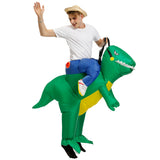Child Adult Unisex Boy Girl Inflatable Green Dinosaur Cosplay Costume Kids Kindergarden Performance Halloween Carnival Party