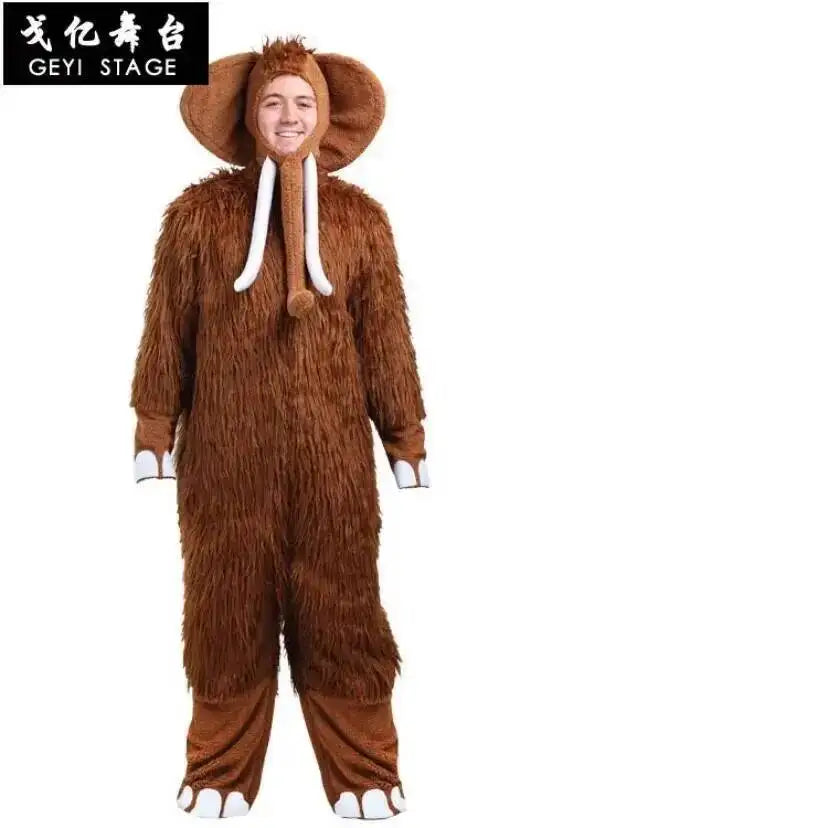 children big mammoth Baby Kids brown Animal Onesies new Costume ear nose Elephant Cosplay Costume Fancy Dress Jumpsuit with hat