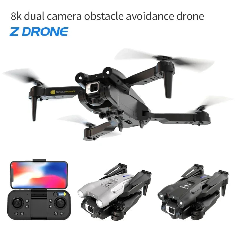 T1 Mini Drone Professional 8K HD Dual Camera FPV Dron Optical Flow 360°Obstacle Avoidance Quadcopter Toy Gift
