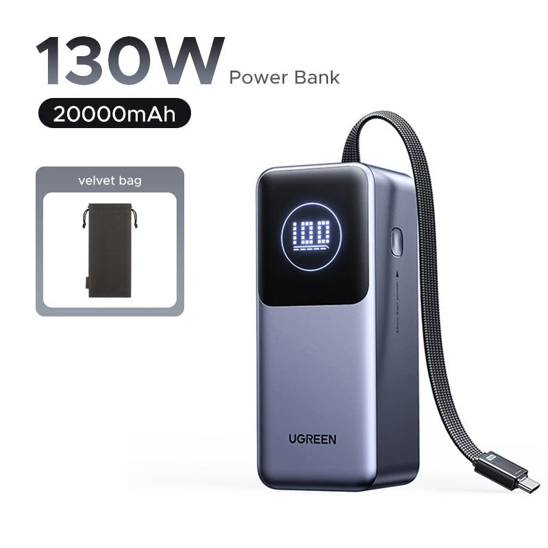 UGREEN 12000mAh portable power bank 100W fast charging