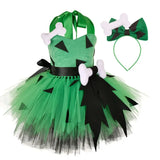 2026 2024 Baby Halloween Costume Clothing Flinstones Pebbles Kids Girls Cosplay Tutu Dress With Hairpin Stage Performance  MR5VH