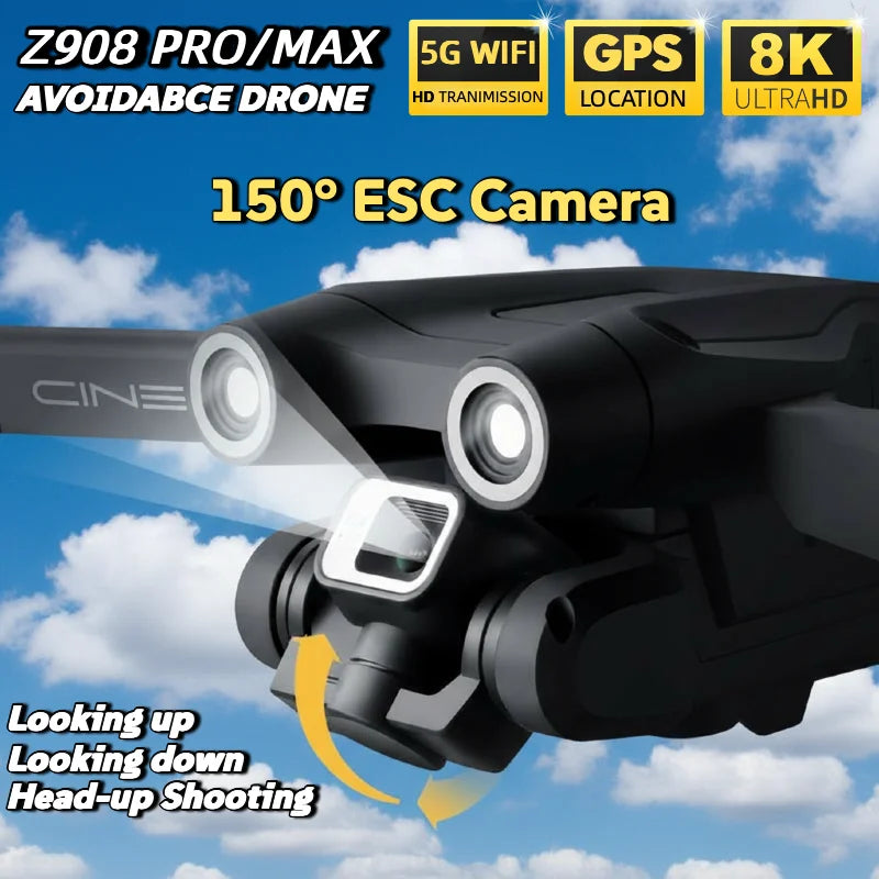 Lenovo Z908 ProMAX 8K Drone ESC Professional 4K GPS Dron Optical Flow Localization 3sided Obstacle Avoidance Quadcopter Toy