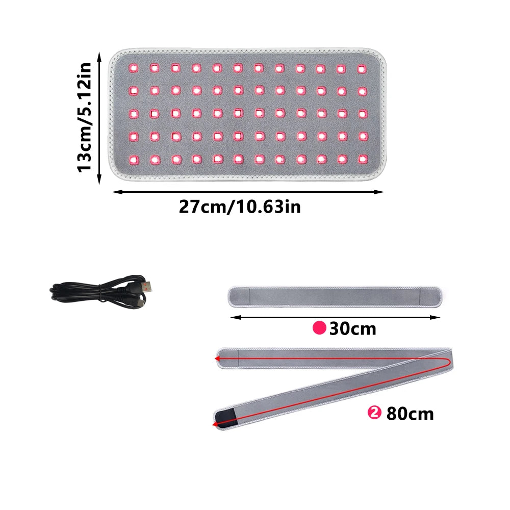 Jecaliz Red＆Infrared Light Belt 660nm&850nm Full Body LED Devices Large Pads Wearable Wrap for Body Waist,Back,Belly Pad
