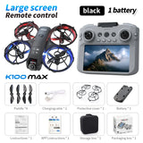 Hot K100 MAX Mini Drone Professional 4K HD Dual Camera Fpv Screen Optical Flow Drone Toys Quadcopter Brushless Dron Toy Gift New