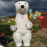 Giant Plush Polar Bear Inflatable Costume Street Funny Teddy Bear Mascot Costume Birthday Party Cosplay Suits Funny Props