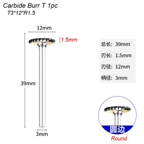 T Type Carbide Rotary File Arc Metal Cutter Bit Tungsten Hard For Alum UK