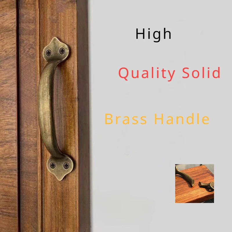 1Pc Vintage Furniture Handles Brass Cabinet Handle and Knobs Door Handle Antique Cupboard Drawer Kitchen Wood Box Pull