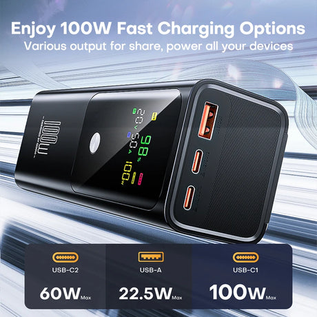 20000mAh portable power bank 100W fast charging
