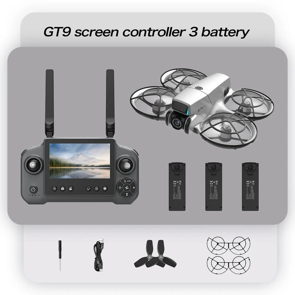 Lenovo GT9 GPS 8K Beginners Drone with 4.3"Screen 4K Control Remote Electric Lens HD Dual Camera Optical Flow positioning Hover