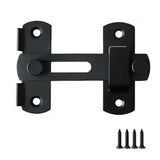 1Pcs Stainless Steel Sliding Barn Door Lock Hardware Gate Latches, Window Closet, Matte Black Silvery