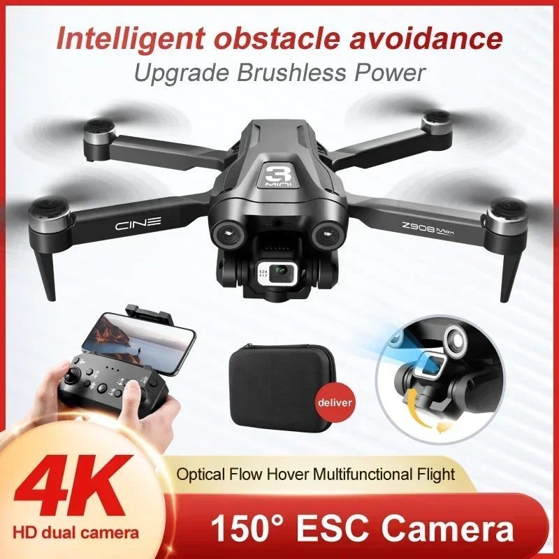 Lenovo Z908 8K Foldable RC Drone 3-Sided Obstacle Avoidance Optical Flow ESC Brushless Quadcopter For Adults