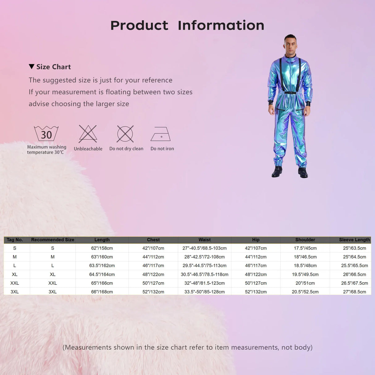 Men Women Halloween Space Astronaut Cosplay Costume Long Sleeve Metallic Shiny Zipper Jumpsuit for Carnival Theme Party Clubwear