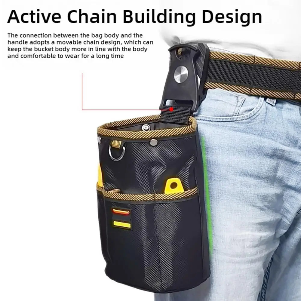 Oxford Cloth Tool Storage Bag With Buckle Rotatable Quick-hanging Waist Tool Bag For Nail Screw Electrician Woodworking Organize