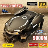 New V888 Drone 8K GPS Triple Camera Professional Obstacle Avoidance Optical Flow Positioning BrushlessUpgraded RC Quadcopter
