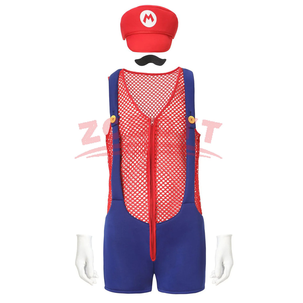 Anime Luigi Bros Cosplay Costume Red Blue Hollow Overalls Jumpsuits Costume Carnival Party Disguise Plumber Funny Onesie