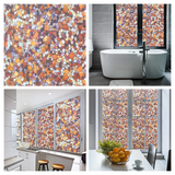 Window Privacy Film Adhesive Film Static Clings 3D Decorative Flower Window Film Stained Vinyl Glass Christmas Window Sticker