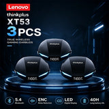 Lenovo XT53 Wireless Bluetooth 5.3 Earphones Gaming Low Latency Dual Mode Music Earbuds Sports In-Ear Headset With Mic New Gifts