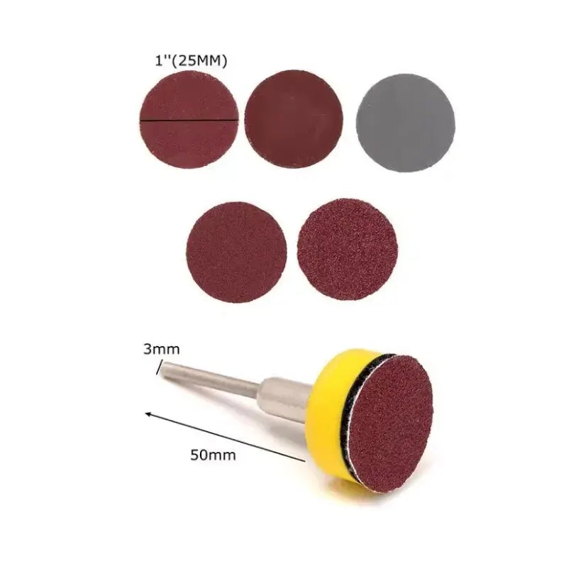 ITLY 1 Inch 100 Piece Sandpaper Set 25mm Sanding Disc Sanding Disc Abrasive Paper 1 Inch Abrasive Polishing Pad for Dremel Tools