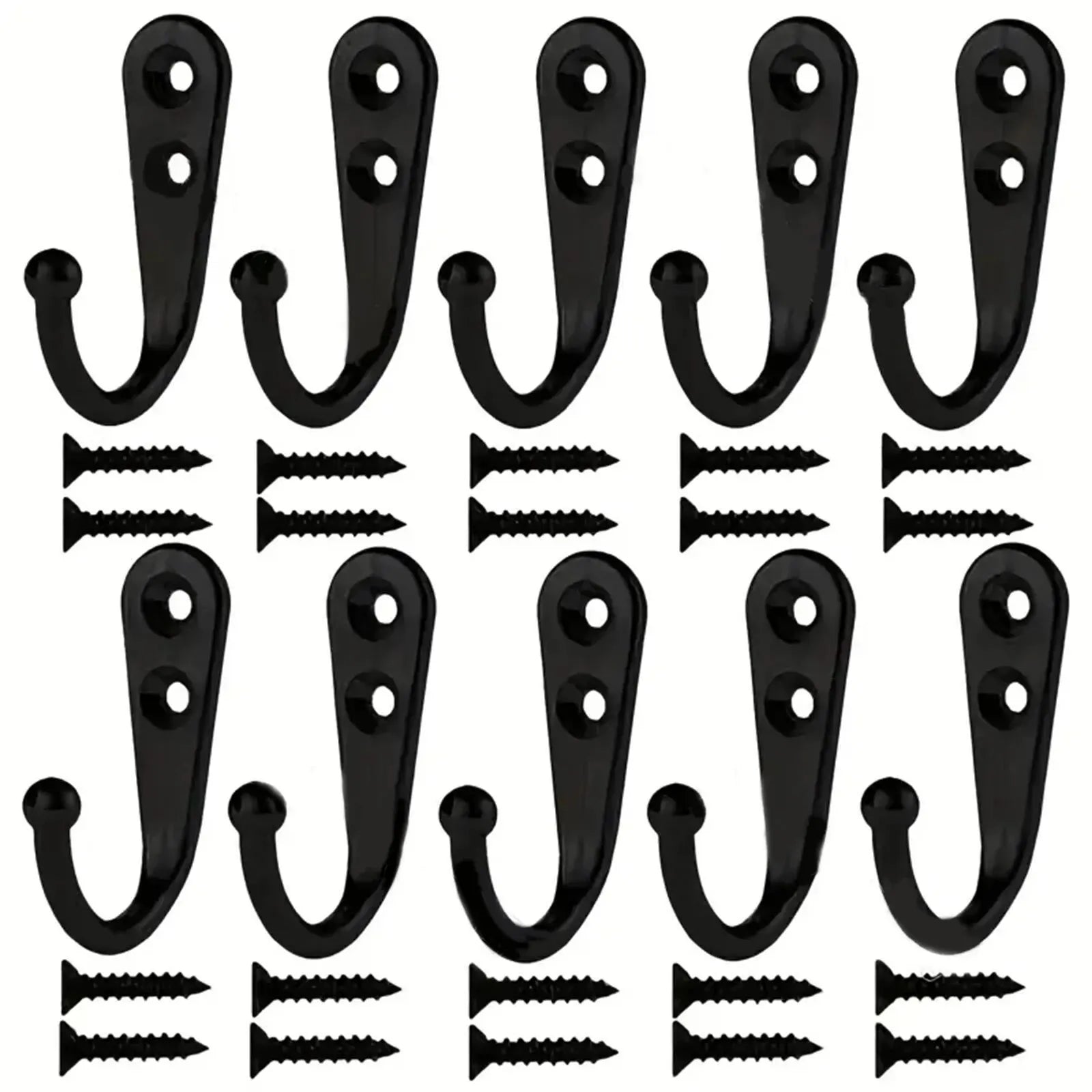 10Pcs Retro Wall Hooks Hangers Door Wall Mounted Coat with Screws Suction Heavy Load Rack for Kitchen Bathroom Accessories