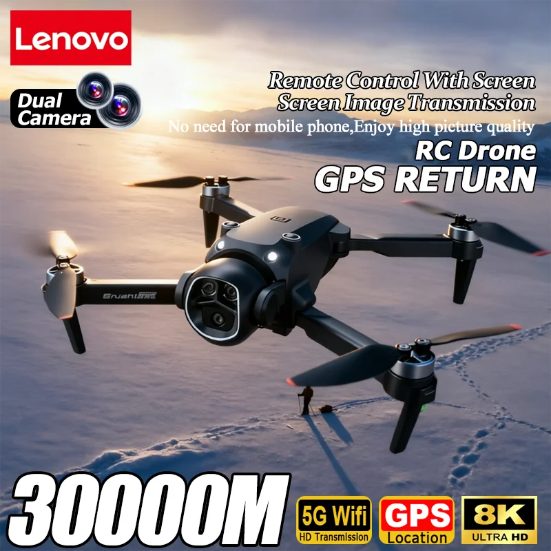 Lenovo D18 GPS Drone 8K Aerial HD Dual Camera Intelligent Obstacle Avoidance Brushless Power 5G WIFI GPS Return Screen RC Drone