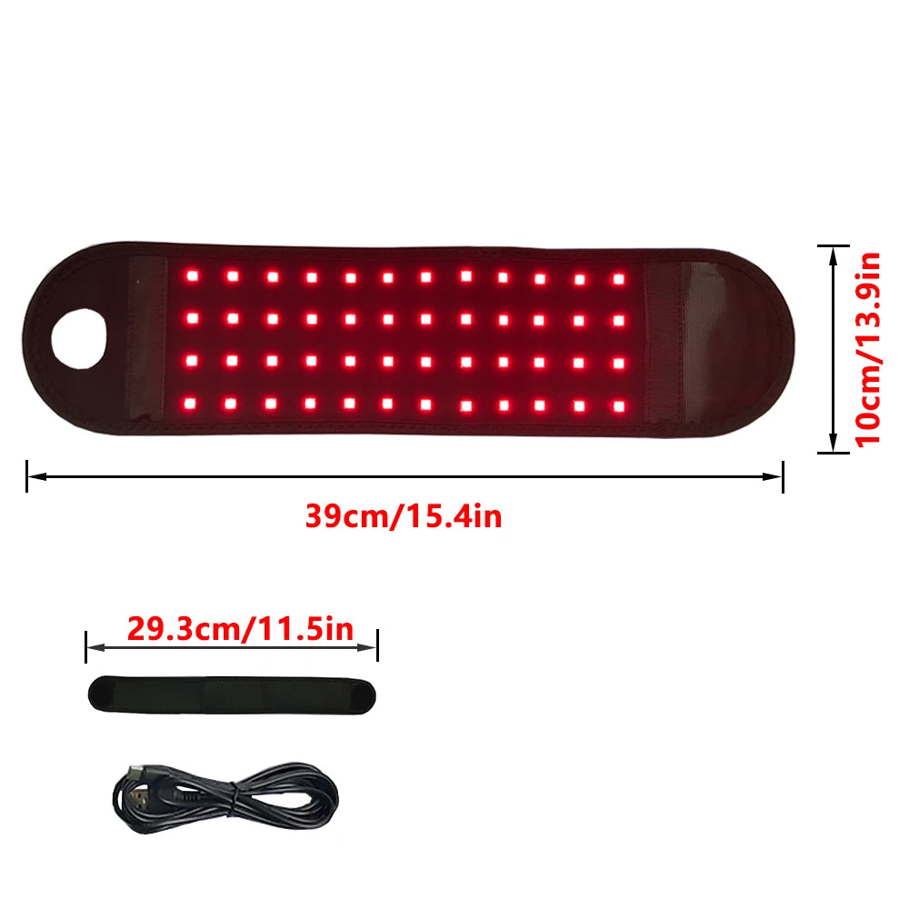 Red＆Infrared Light Therapy Belt 660nm&850nm Full Body Pain Relief Wrap Burn Fat Wrap Slimming Machine Waist,Wrist,Chin,Neck Pad