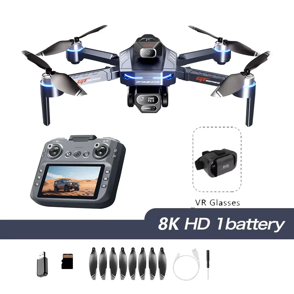 New GT8 Drone Aerial Deone Foldable Quadcopter Obstacle Avoidance GPS WIFI Drones With Camera HD 8K GPS Professional Dual Camera