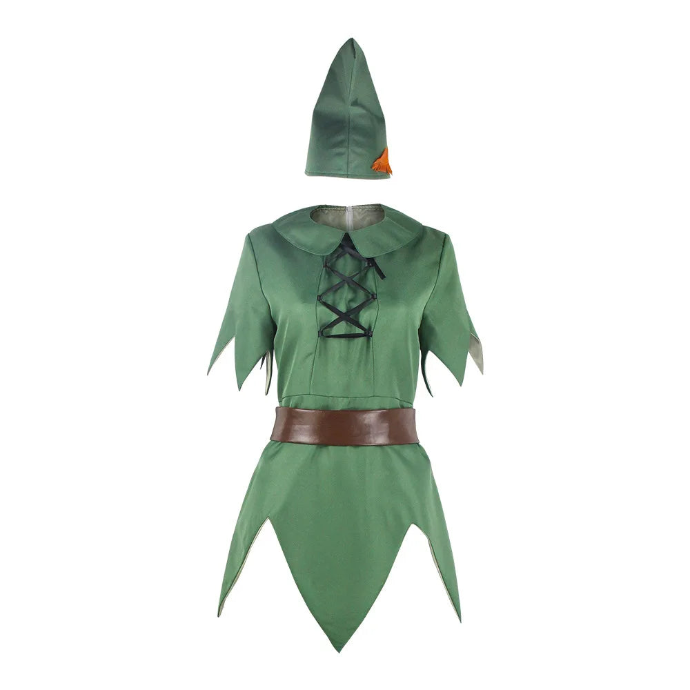 Peter Pan cos clothes green fairy elf clothes cosplay stage performance performance clothes suit