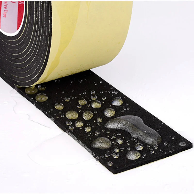 10M EVA black foam sponge rubber strip tape Strong adhesive Anti-collision Waterproof Window Door Seal Strip Weather Stripping