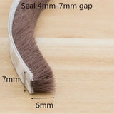 10/5Meters Brush Strip Self Adhesive Door Window Sealing Strip Home Door Window Sound Insulation Seal Film Door Weather Strip