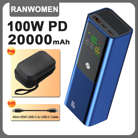 20000mAh portable power bank 100W fast charging
