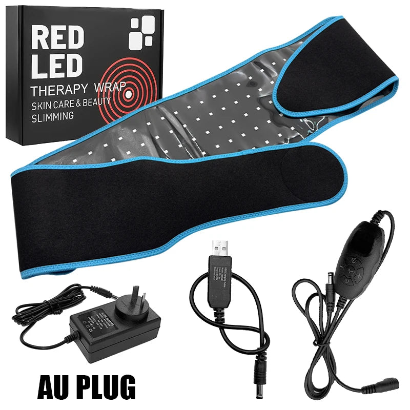 850nm 660nm Red＆Infrared LED Light Therapy Belt Pulsed Light Back Wrap Burn Fat Wrap Slimming Device Pain Relief Waist Heat Pad