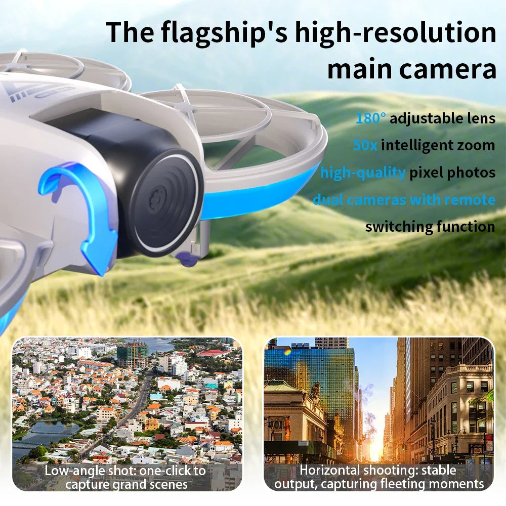 E69 Mini Drone 8K HD Camera Obstacle Avoidance Aerial Photography Brushless Professional Dual Camera Screen Quadcopter