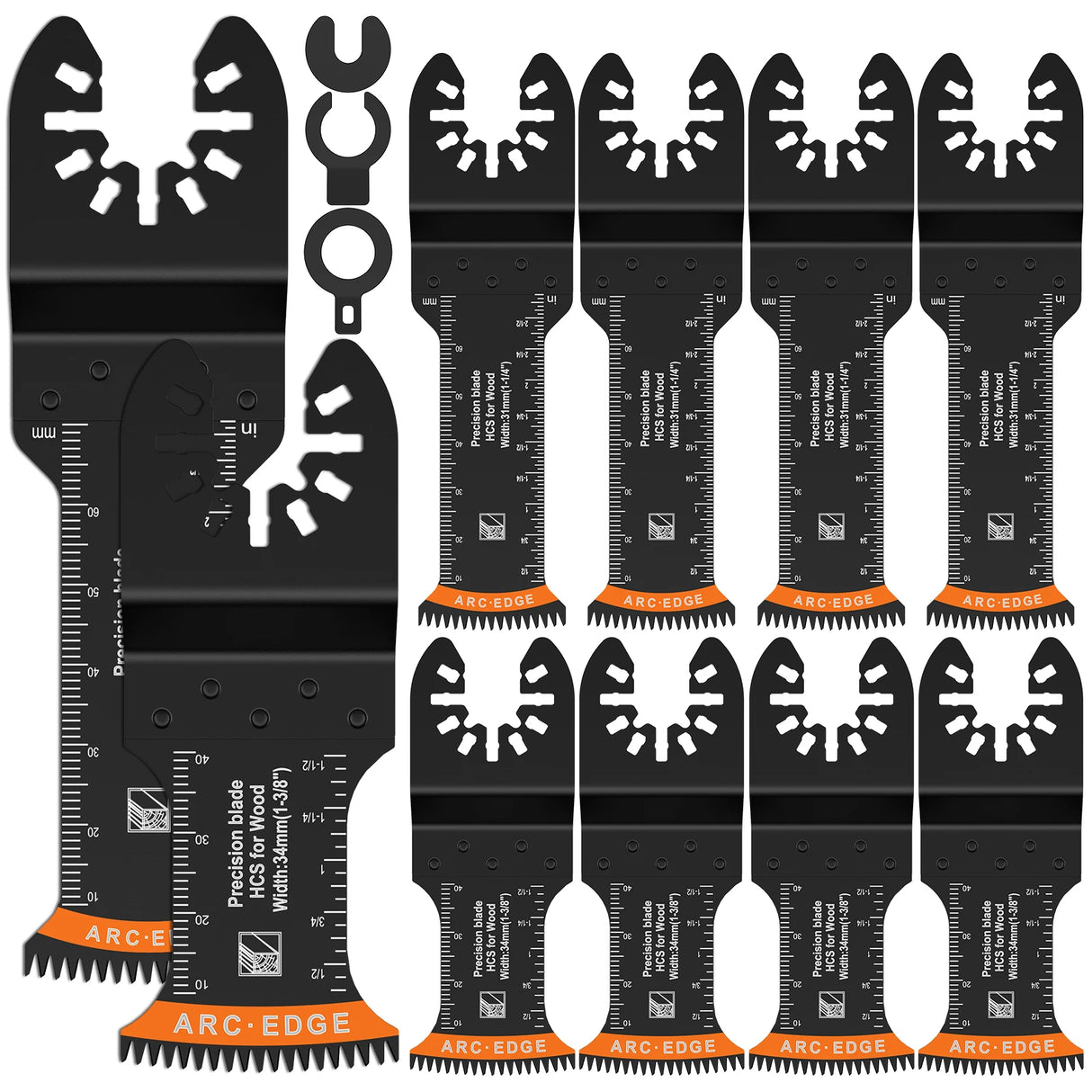 10Pcs Japanese Oscillating Saw Blades High Carbon Steel Bi-Metal Curved edge Multitool Blades Sharp Wear Resistant Cutter Blade
