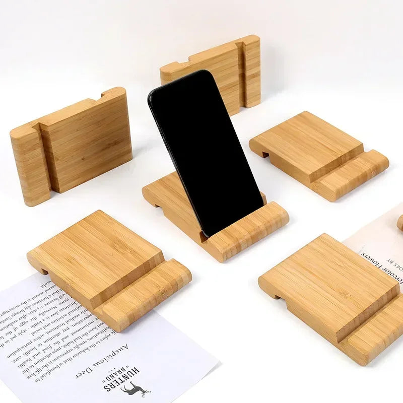 Cell Phone Stand Wooden Tablet Stand for Desktop Holder Desk Tablet Holder Mobile Stand for iPhone iPad Tablets and All Phones