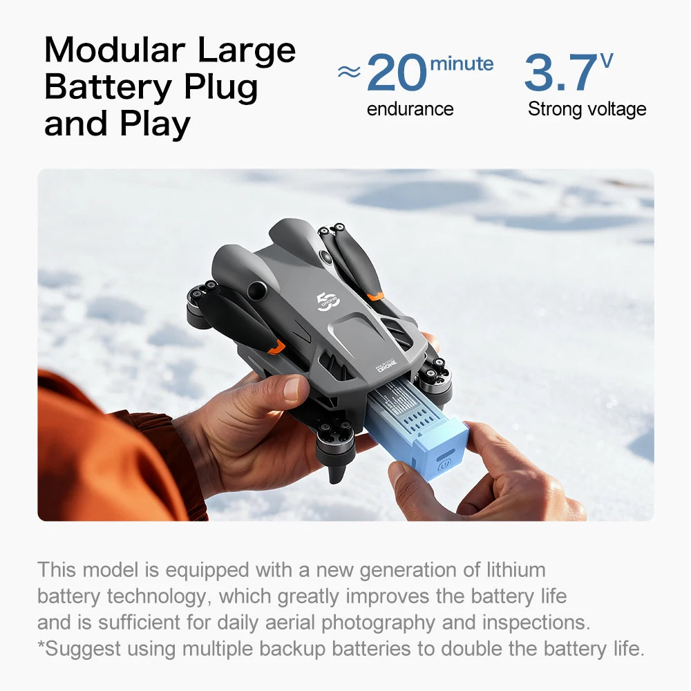 Lenovo GT50 Pro RC Drone 8K HD Dual Cameras WiFi GPS Brushless Motor 5.64 Inch Large Screen Remote Control 20Min Flight Gift Toy