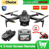 2026 V168 MAX GPS Drone Professional 8K Camera Aerial FPV Brushless Avoiding Obstacle Large Screen Remote Control Folding Drones