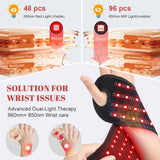 Rechargeable Red Light Therapy Wrap, 660nm 850nm, Relieves Wrist and Ankle Injury, Wrist Belt Ankle Strap for Office Worker, Eld