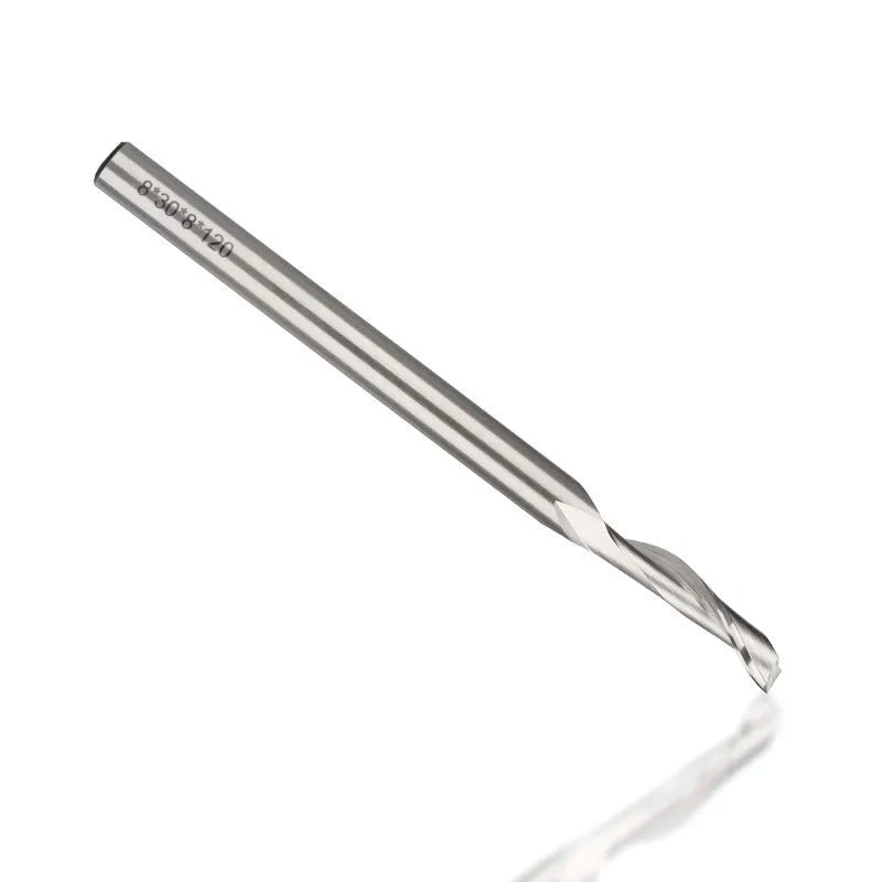 Single Flute HSS Milling 8mm Shank Router Engraving/Cutter Drill Bit With Carbide Spiral End Mill For Aluminium and UPVC