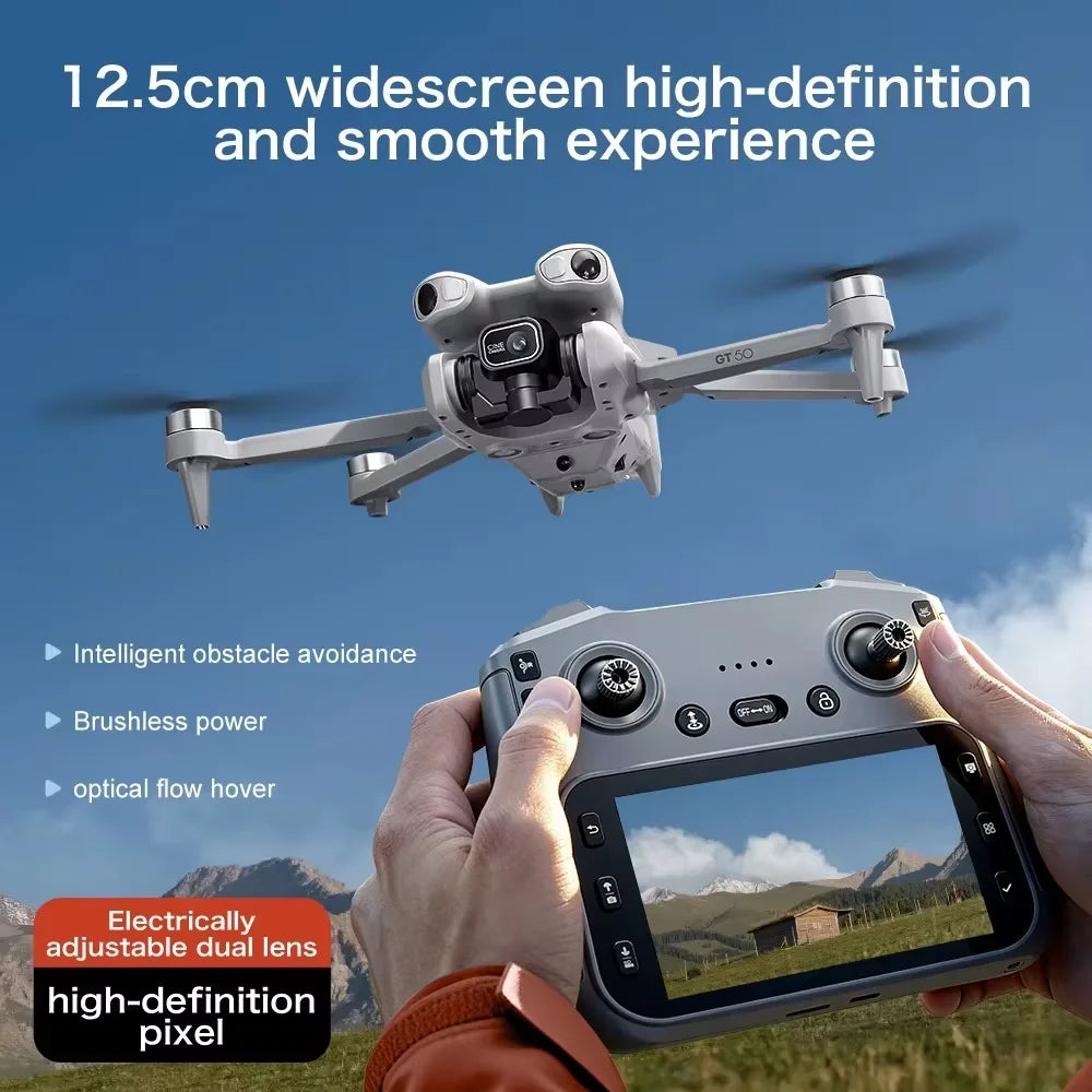GT50 Pro 8K Dual-Camera HD Aerial Photography Foldable Screen RC Quadcopter New Upgraded Drone Dron with Toy for Kids Boys Gifts