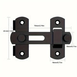 1Pcs Stainless Steel Sliding Barn Door Lock Hardware Gate Latches, Window Closet, Matte Black Silvery