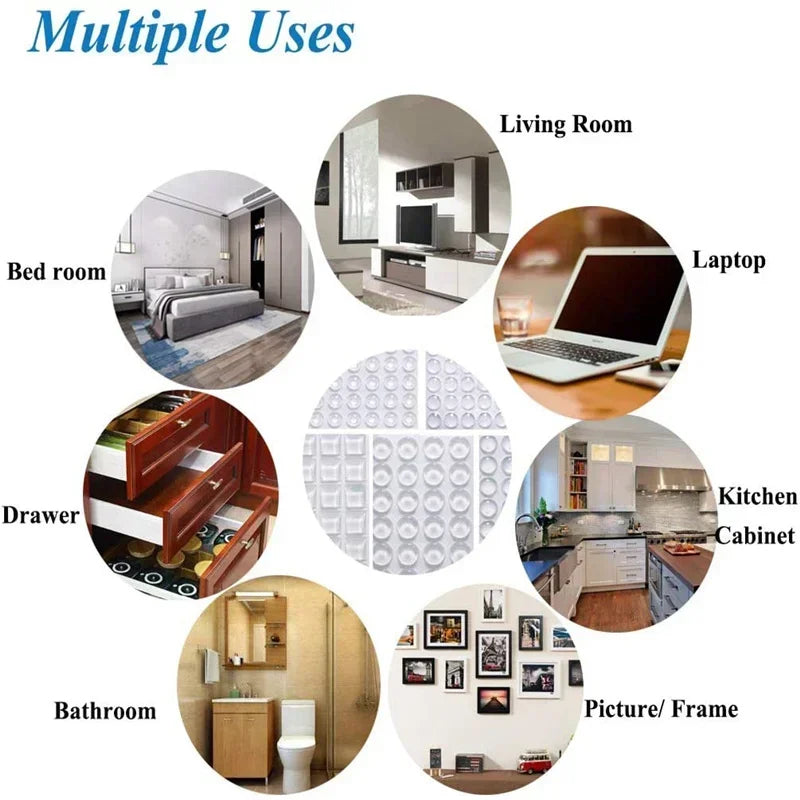 Self-Adhesive Transparent Rubber Anti-Slip Pad Door Stopper Protection