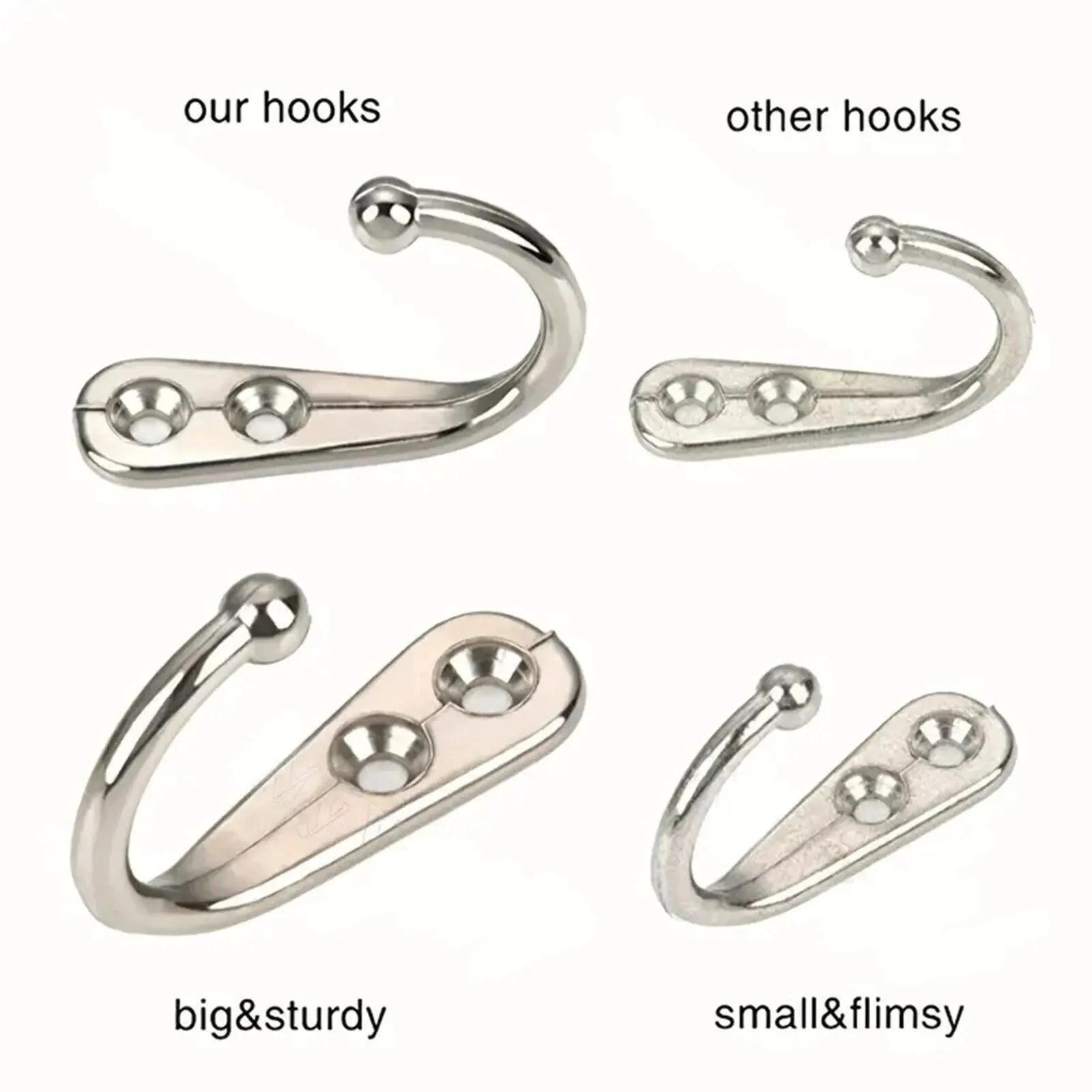 10Pcs Retro Wall Hooks Hangers Door Wall Mounted Coat with Screws Suction Heavy Load Rack for Kitchen Bathroom Accessories