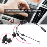 DAB+FM Car Stereo Antenna Aerial Splitter Cable Adapter 12V Radio Signal Amplifier Antenna Signal Booster FM/AM Car Accessories
