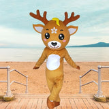 Christmas Reindeer Mascot Costumes Cartoon Elk Adult Cosplay Deer Clothes New Year Fancy Dress Carnival Event Advertising Props
