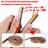 5m/10m DIEP Shape Window Seal Strip 4 Colors Self-adhesive Rubber Weather Stripping Door Windproof Insulation Noise Tape