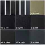 3.5”x 1” Mini Sandpaper Kit with Hook and Loop Sanding Block 71 Pcs Assorted 400/600/800/1000/1500/2000/3000 Grits for Polishing