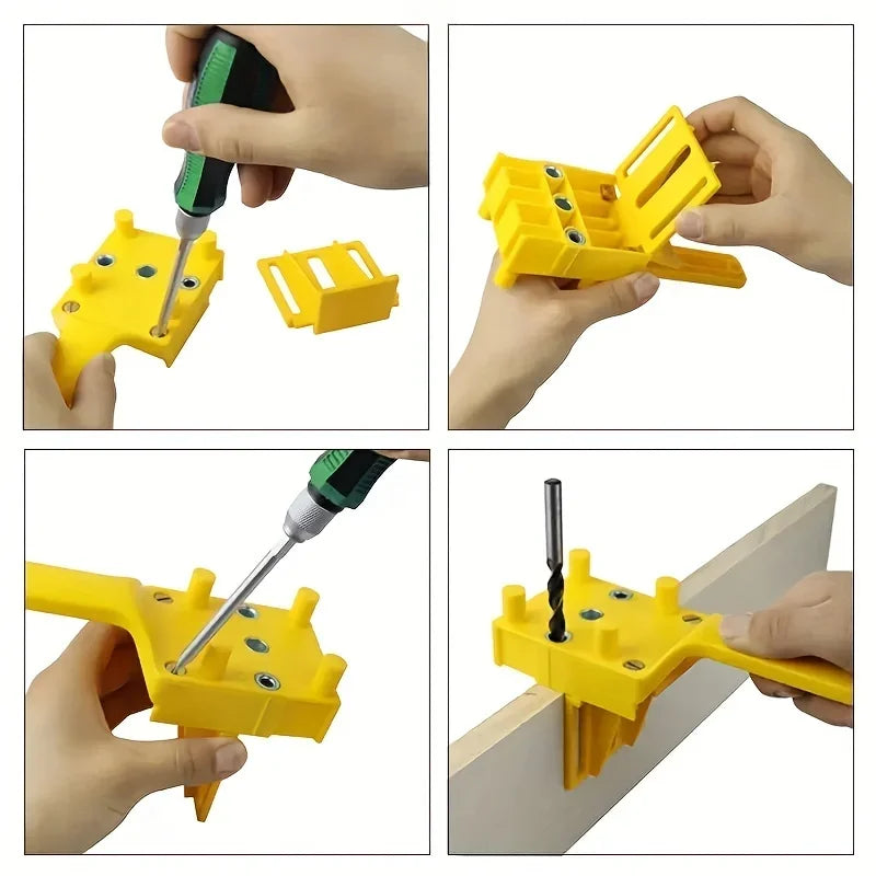 Woodworking Straight Hole Drilling Locator Handheld Furniture Wood Tenon Wooden Board Connection Positioning Drilling Tool