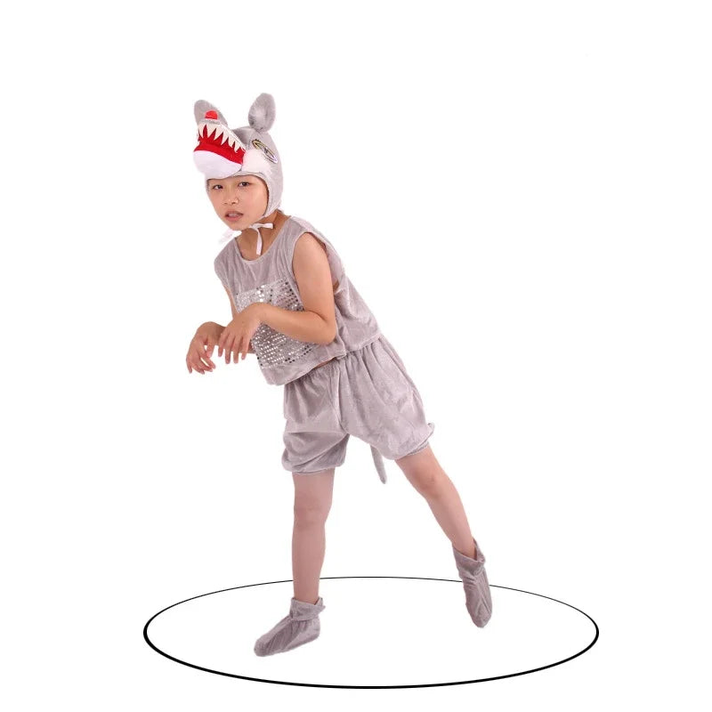 Boy Girls Children Animal Costume Cosplay Performance Props Clothing Grasshopper Mantis Bear Kangaroo Panda Squirrel Elephant