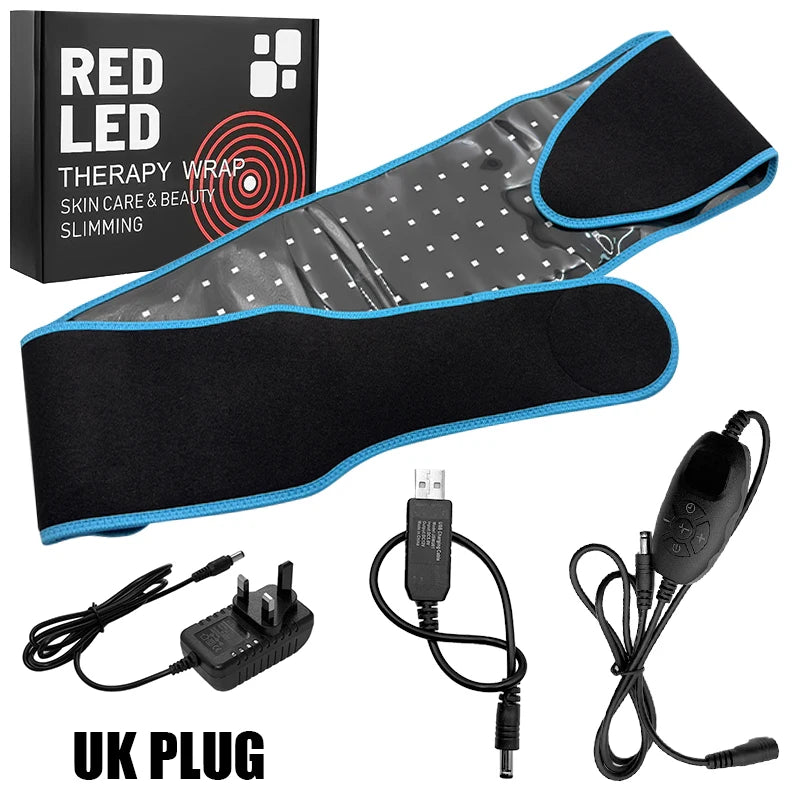 850nm 660nm Red＆Infrared LED Light Therapy Belt Pulsed Light Back Wrap Burn Fat Wrap Slimming Device Pain Relief Waist Heat Pad